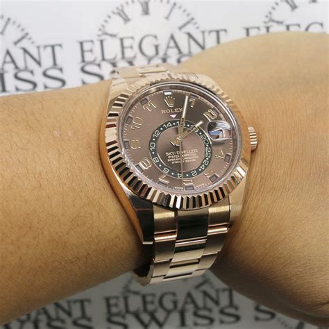 rolex sky dweller 18k rose gold|rolex sky dweller price uk.